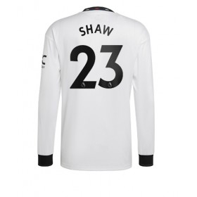 Herren Fußballbekleidung Manchester United Luke Shaw #23 Auswärtstrikot 2022-23 Langarm